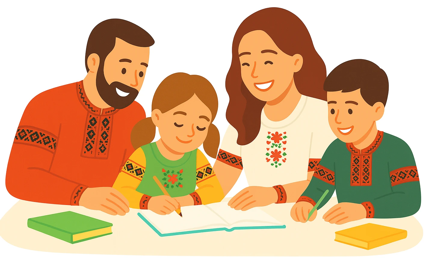 батьки допомагають дітям робити уроки